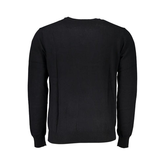 Harmont & Blaine | Elegant V-Neck Embroidered Black Sweater| McRichard Designer Brands   