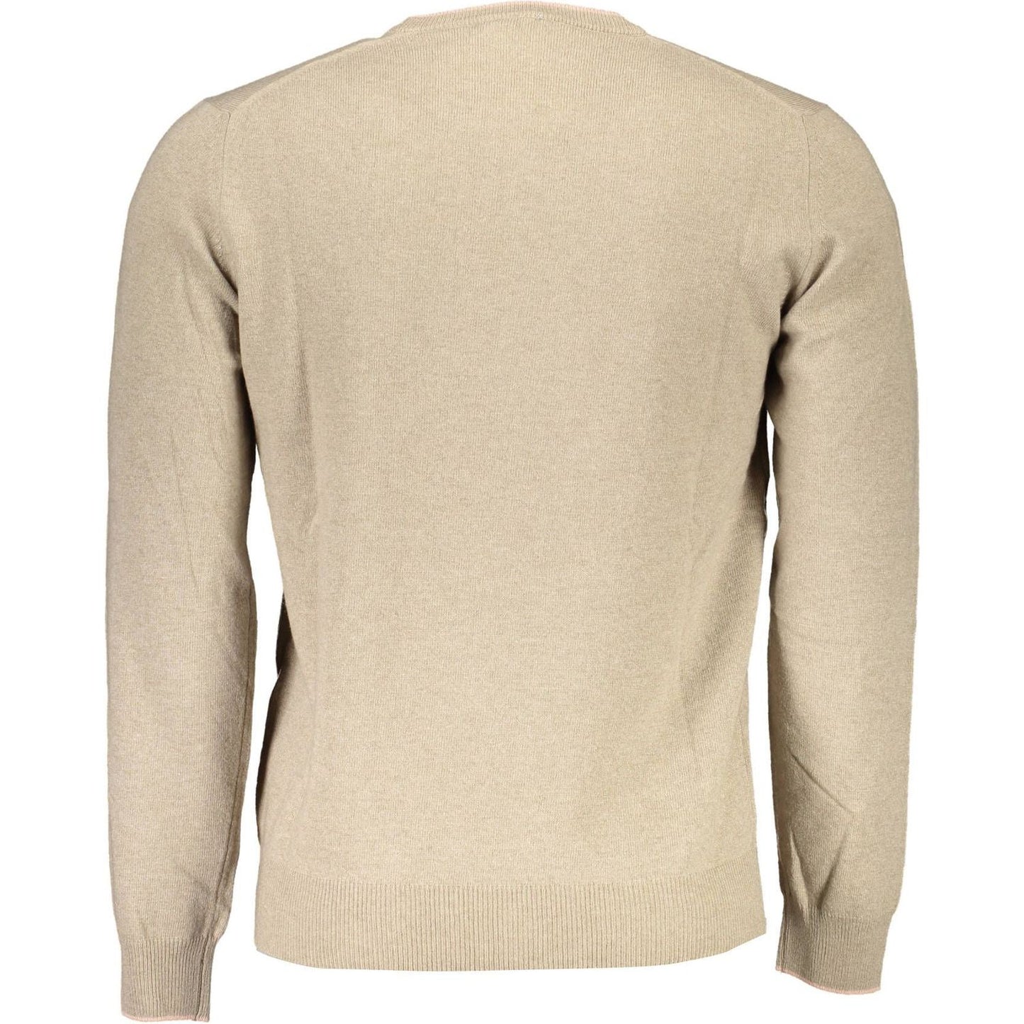 Harmont & Blaine Elegant Beige Crew Neck Sweater with Embroidery elegant-beige-crew-neck-sweater-with-embroidery-1