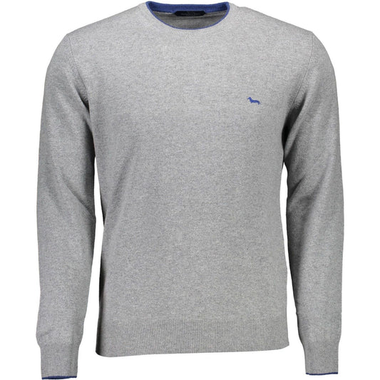 Harmont & Blaine | Elegant Gray Sweater with Contrasting Accents| McRichard Designer Brands   
