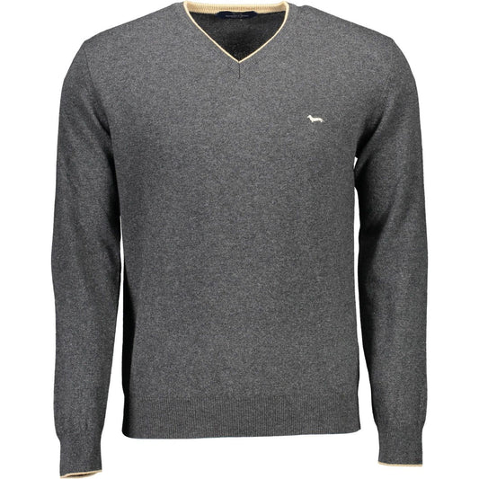 Harmont & Blaine | Elegant V-Neck Sweater with Contrast Details| McRichard Designer Brands   
