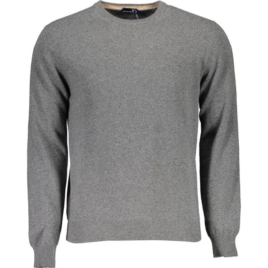 Harmont & Blaine | Elegant Gray Wool-Cashmere Men's Sweater| McRichard Designer Brands   