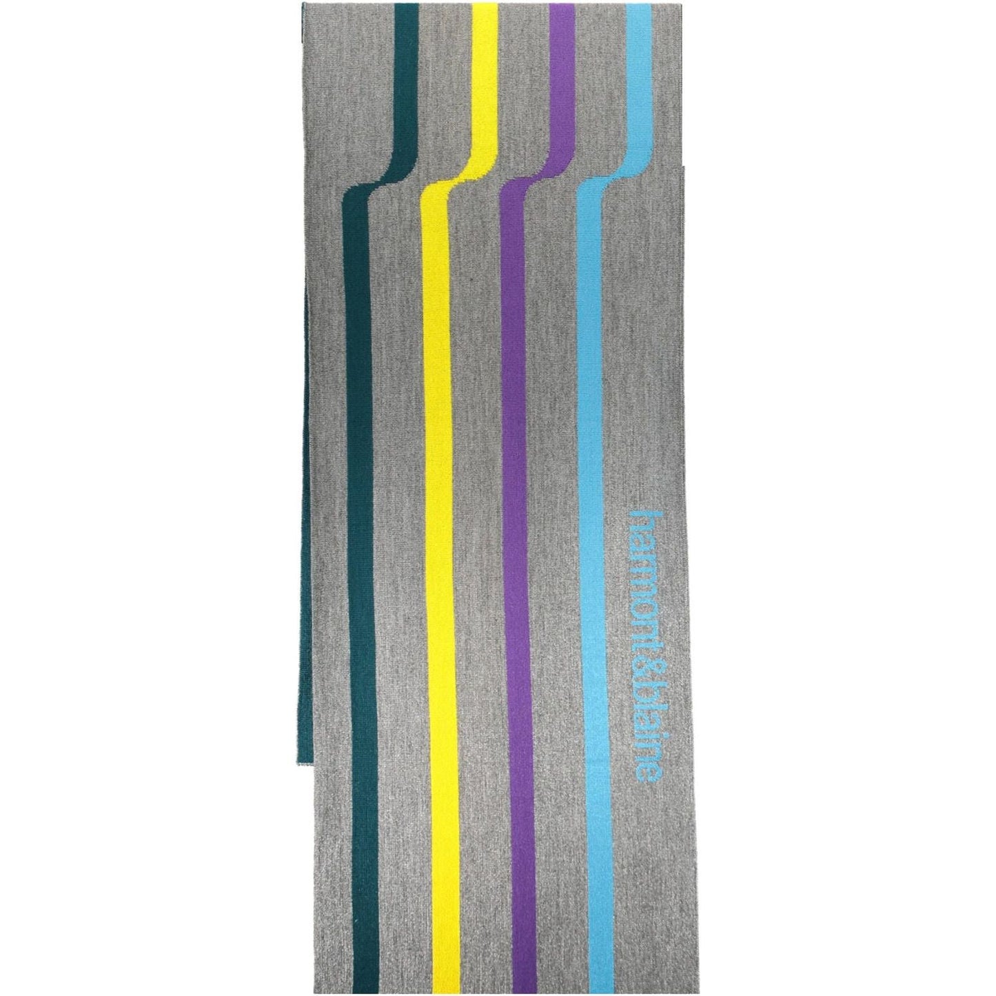 Harmont & Blaine | Classy Gray Wool-Blend Scarf with Embroidery| McRichard Designer Brands   