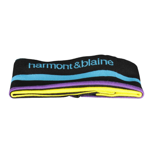 Harmont & Blaine | Chic Wool-Blend Black Scarf with Embroidery Detail| McRichard Designer Brands   