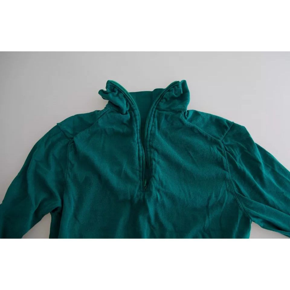 Dark Green Turtleneck Cropped Pullover Sweater