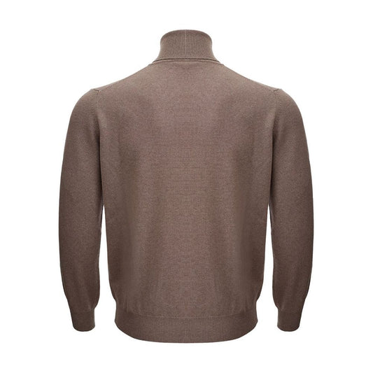 KANGRA Elegant Wool Sweater in Rich Brown elegant-brown-woolen-sweater-for-men