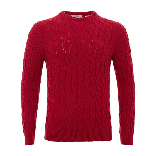 Elegant Crimson Cotton Classic Sweater