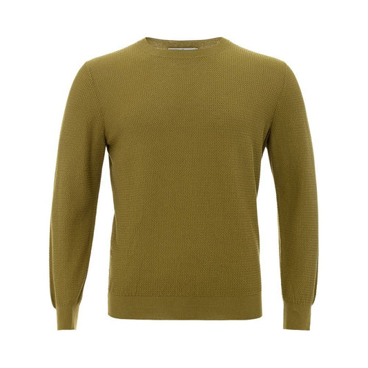 Elegant Green Cotton Sweater for Men