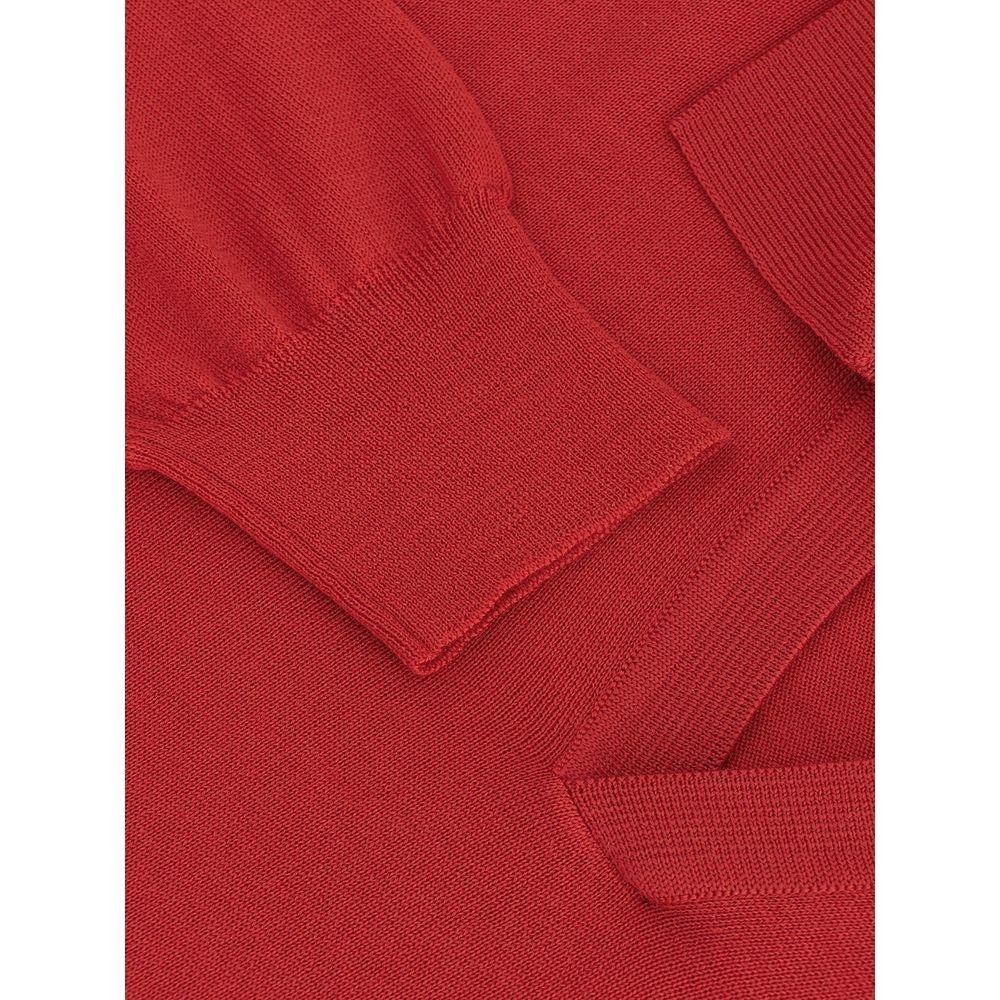 Gran Sasso Elegant Fuchsia Wool Polo Shirt for Men fuchsia-wool-polo-shirt-for-the-discerning-gentleman