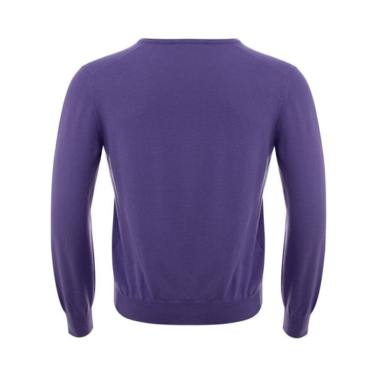 Gran Sasso Elegant Purple Wool Sweater for Discerning Men elegant-purple-wool-sweater-for-men