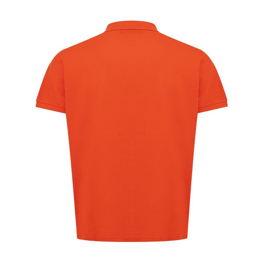 Vibrant Orange Cotton Polo Shirt for Men