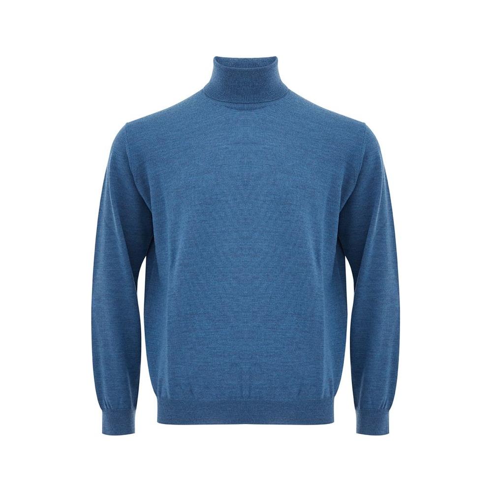 FERRANTE Turquoise Woolen Luxury Sweater turquoise-wool-elegance-sweater