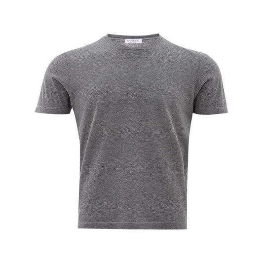 Elegant Gray Cotton T-Shirt for Men