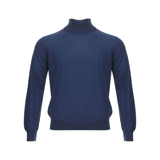 Gran Sasso Elegant Cashmere Blue Men's Sweater elegant-cashmere-blue-mens-sweater