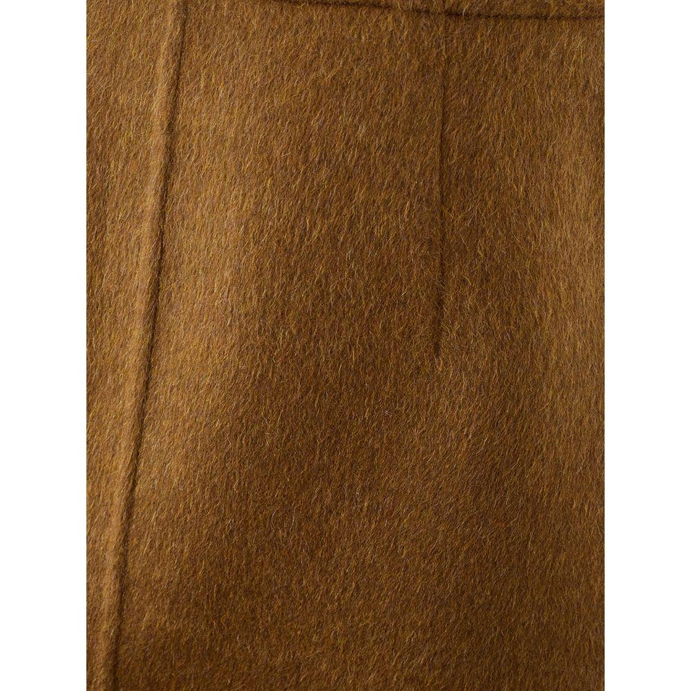 Bottega Veneta Elegant Wool Midi Skirt in Brown elegant-wool-brown-skirt-for-sophisticated-style