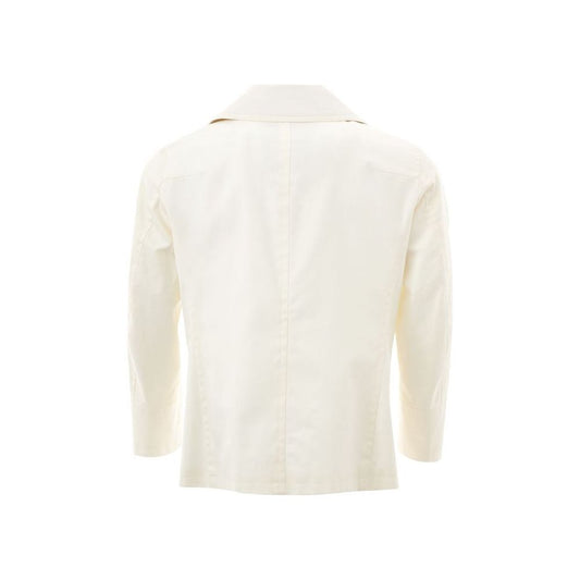 Sealup Elegant White Cotton Jacket for Men sealup-cotton-elegance-mens-white-jacket