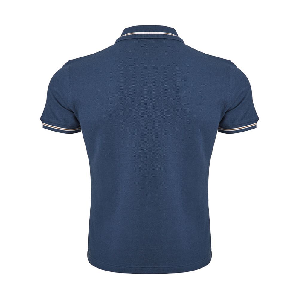 Elegant Blue Italian Cotton Polo Shirt