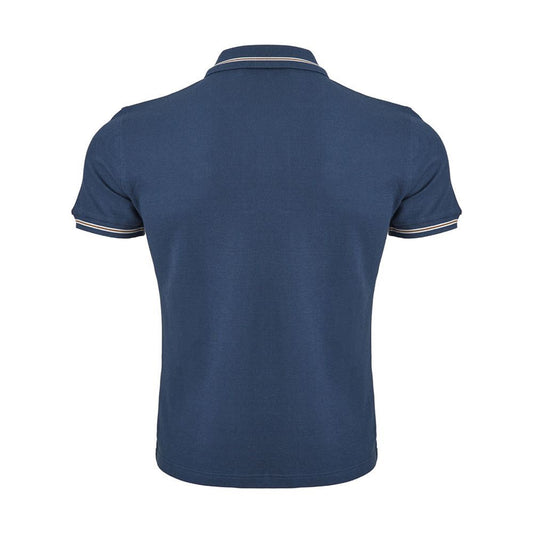 Elegant Blue Italian Cotton Polo Shirt