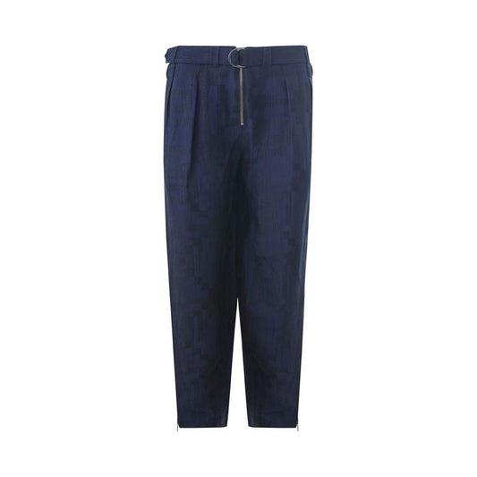 Emporio Armani Elegant Blue Linen Trousers for Men elegant-blue-linen-trousers-for-men