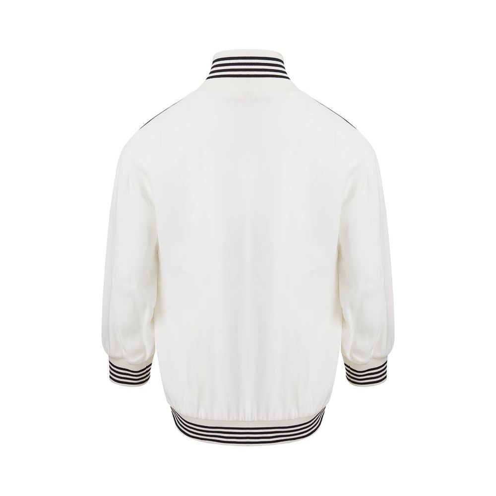Dolce & Gabbana Elegant Cotton Knit White Sweater chic-white-cotton-sweater-for-women