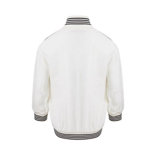 Elegant Cotton Knit White Sweater
