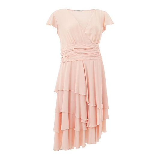 优雅的粉色醋酸纤维连衣裙