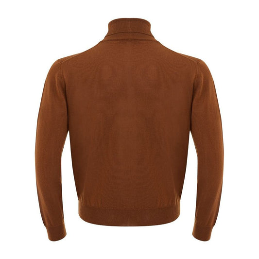 FERRANTE Elegant Brown Wool Sweater for Men plush-wool-brown-sweater-for-sophisticated-style