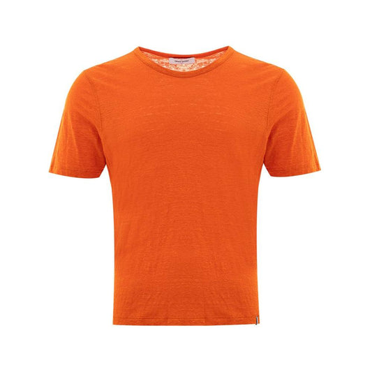 Gran Sasso Elegant Linen T-Shirt in Vibrant Orange sleek-orange-linen-tee-sophistication