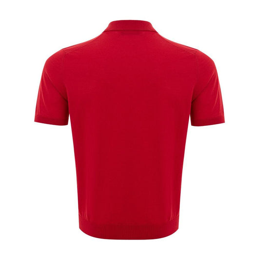 Elegant Italian Cotton Polo Shirt in Vibrant Red