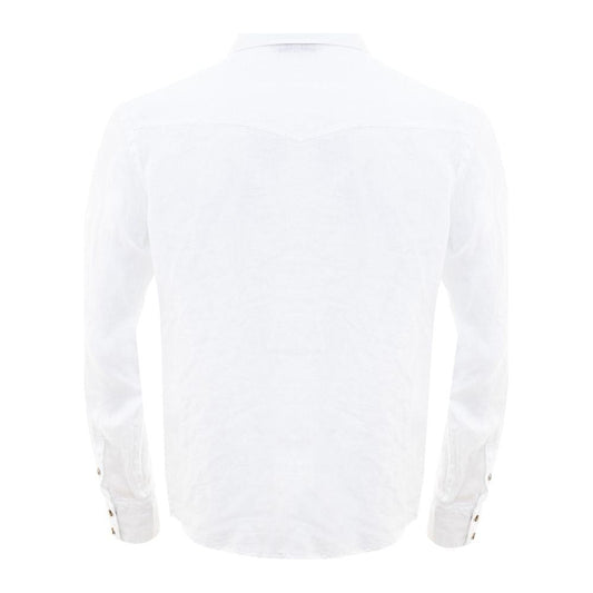 Gran Sasso Elegant White Linen Men's Shirt elegant-white-linen-mens-shirt
