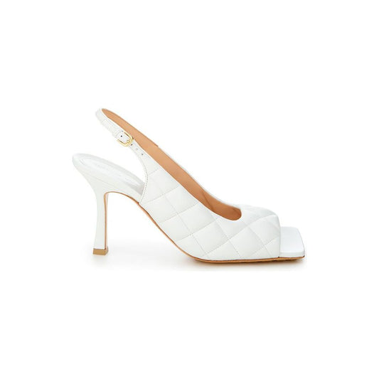 Elegant White Leather Sandals