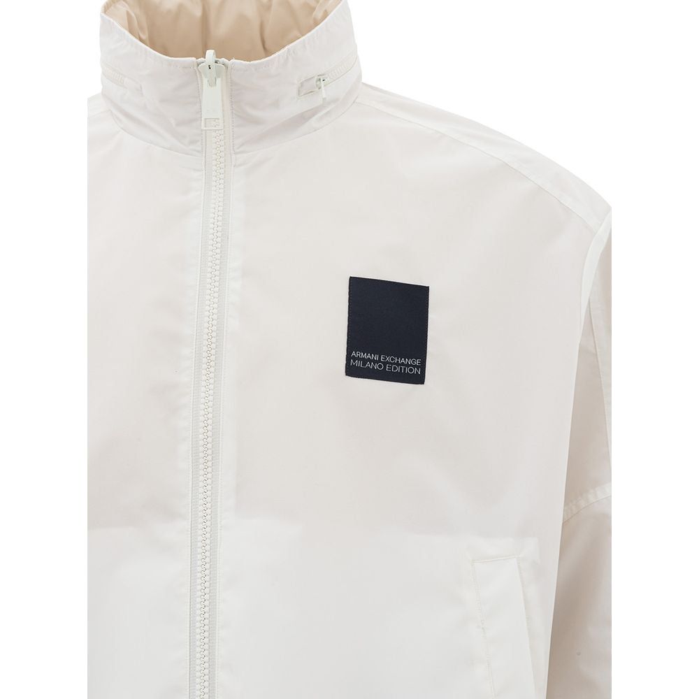 Armani Exchange Beige Polyamide Jacket for the Modern Man beige-polyamide-essential-jacket