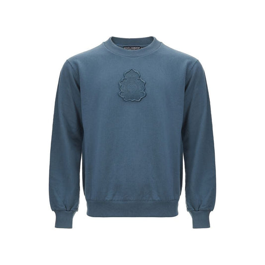 Dolce & Gabbana Elegant Cotton Blue Sweater for Men elegant-sapphire-cotton-sweater-for-men
