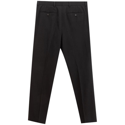 Chic Black Wool Trousers for Men