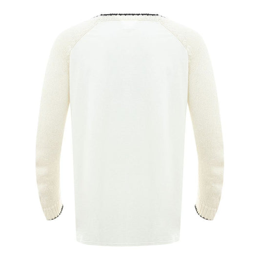 MM6 Maison Margiela Elegant White Cotton Sweater for Men white-cotton-designer-sweater