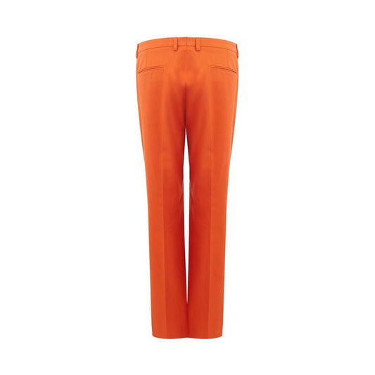 优雅棉质橙色裤子
