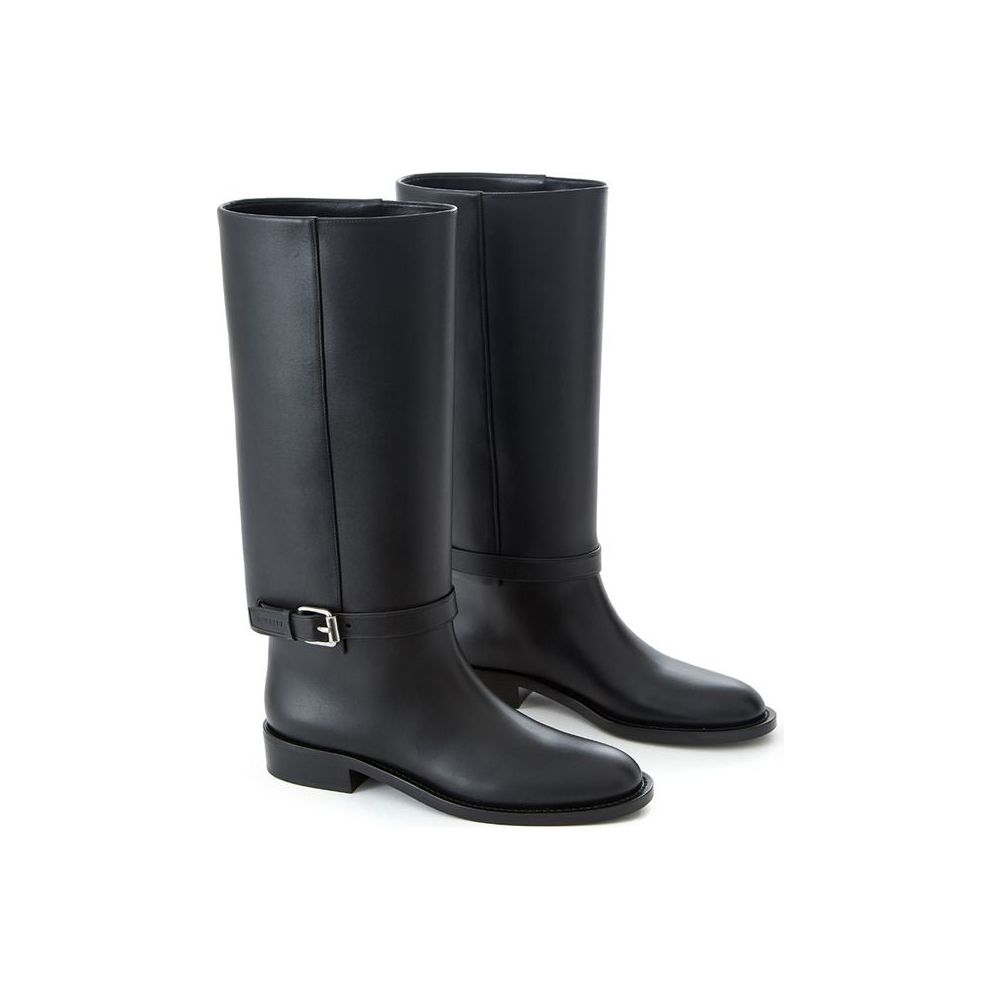Burberry Elegant Leather Boots in Timeless Black elegant-black-leather-boots-3