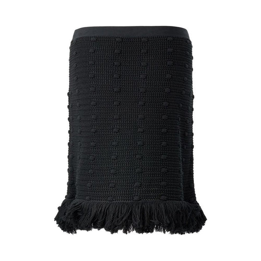 Bottega Veneta Elegant Black Cotton Skirt elegant-black-cotton-skirt-by-italian-couture