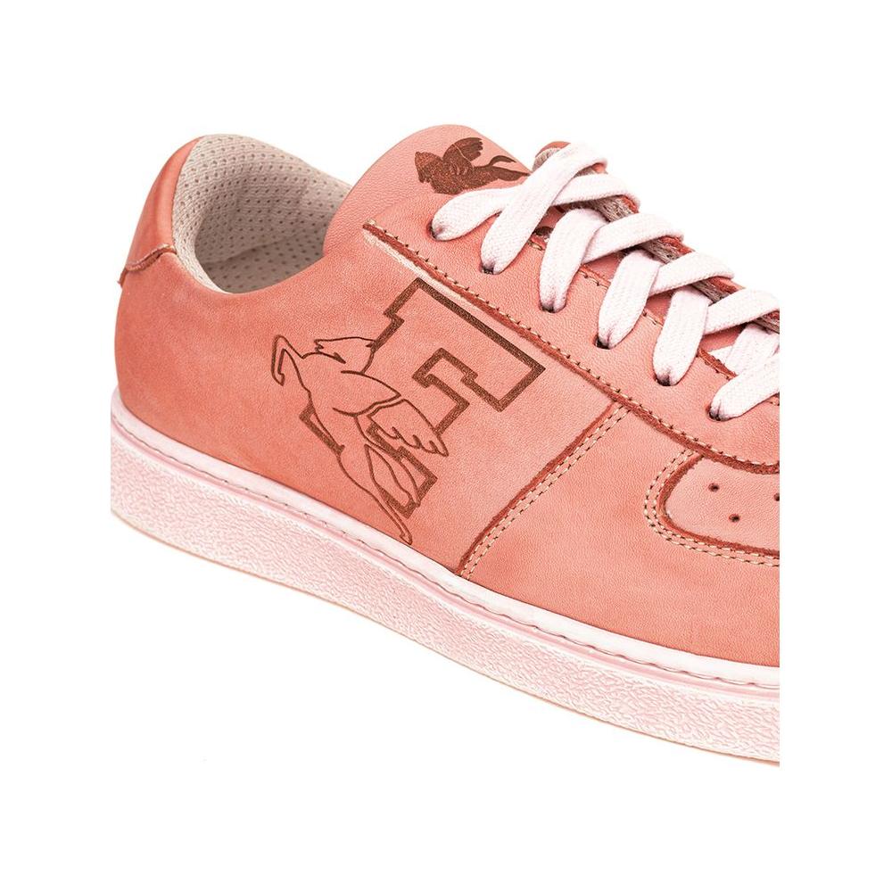 Etro Elegant Pink Leather Sneakers for the Modern Man pink-leather-sneaker