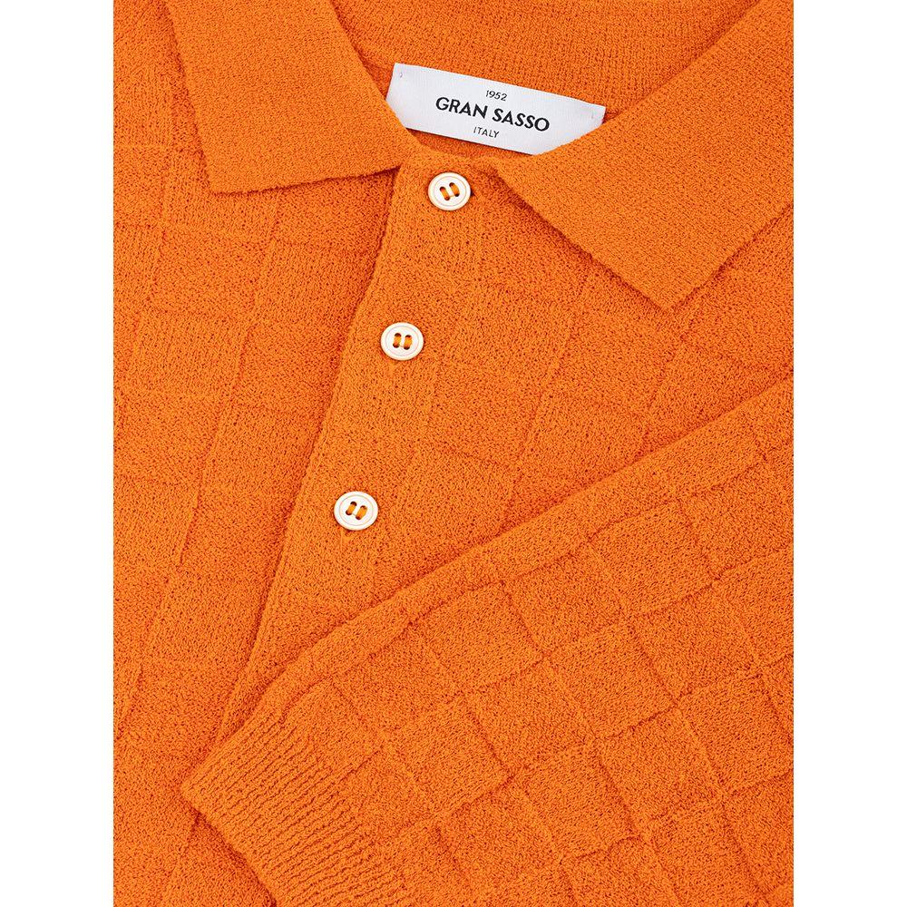 Gran Sasso Chic Orange Cotton Polo for the Modern Gentleman italian-cotton-orange-polo-shirt