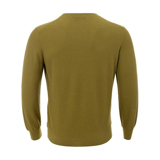 Elegant Green Cotton Sweater for Men