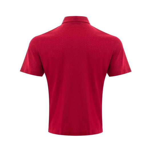 Elegant Red Cotton Polo Shirt for Men