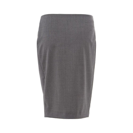 Chic Gray Wool Pencil Skirt
