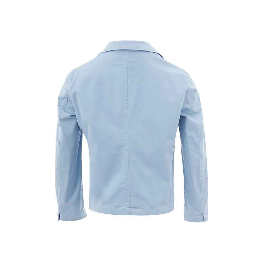 Lardini Elegant Turquoise Cotton Jacket elegant-turquoise-cotton-jacket-for-women