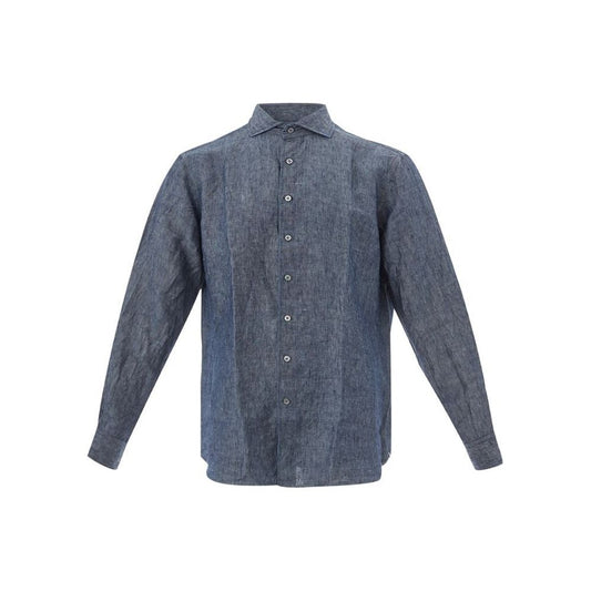 Elegant Flax Blue Shirt for Men