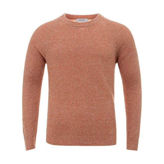 Gran Sasso Orange Linen-Cotton Blend Sweater italian-linen-cotton-orange-sweater