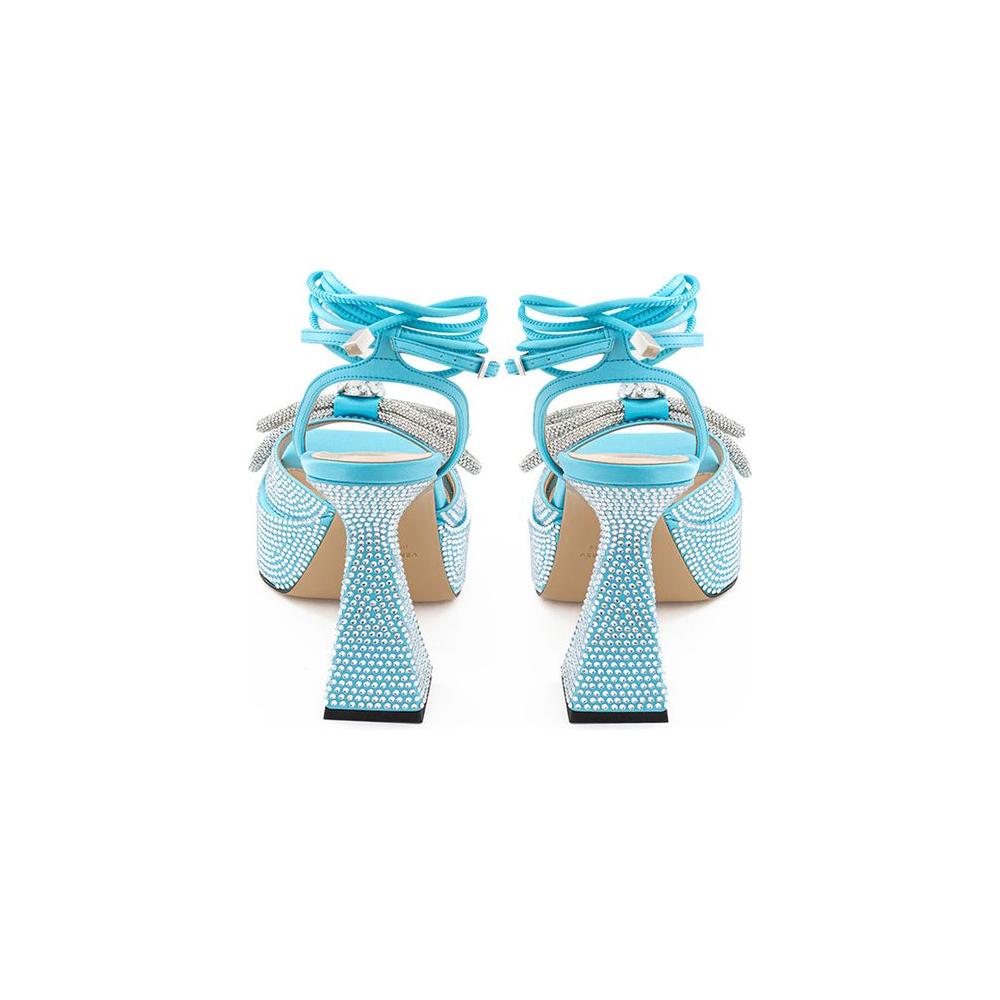 Light Blue Leather Platforms & Wedge