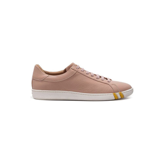 Bally Elegant Pink Cotton Leather Sneakers elegant-pink-cotton-leather-sneakers