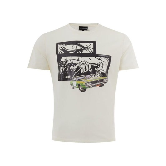 Emporio Armani Beige Cotton Tee for the Classically Inspired beige-cotton-tee-for-the-classically-inspired