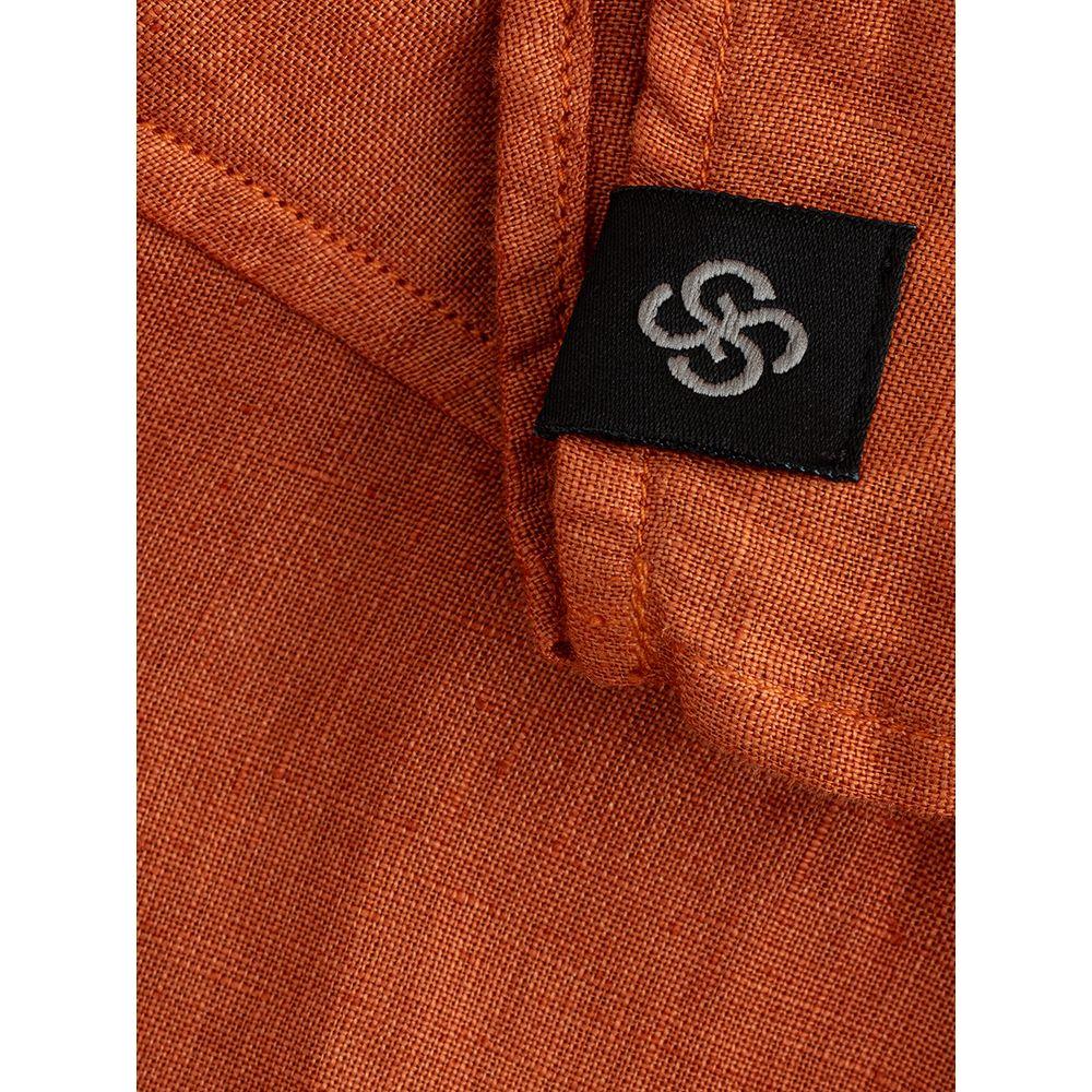 Gran Sasso Elegant Linen Brown Shirt for Men elegant-linen-brown-shirt-for-the-sophisticated-man