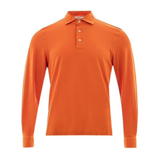 Elegant Orange Cotton Polo for Men